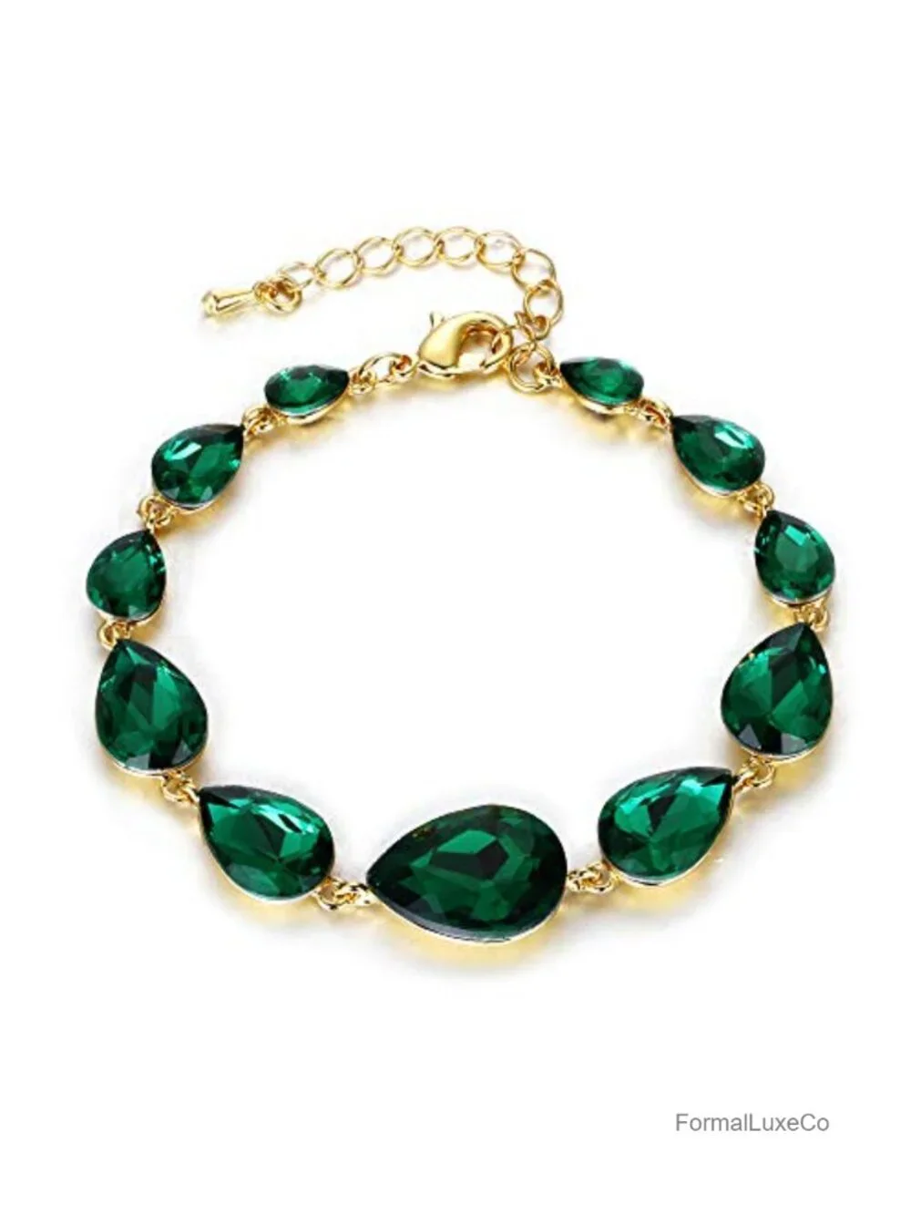 Crystal Teardrop Stretch Bracelet Adjustable Wedding Bridal Jewelry